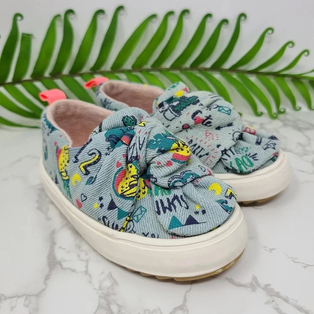 Zara Kids Printed Graphic Sneakers 22 6.5